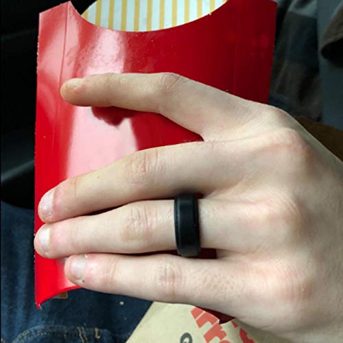Viudecce 8Mm Popular Camuflaje Hombres Negros Anillos Frescos De Silicona Anillo De Bodas De Goma Anillo De Deportes Ambientales # 10