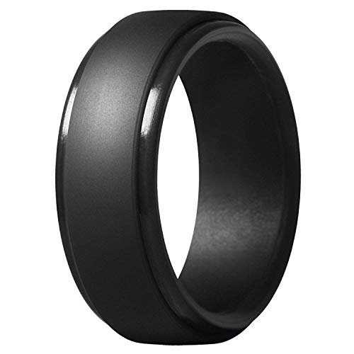 Viudecce 8Mm Popular Camuflaje Hombres Negros Anillos Frescos De Silicona Anillo De Bodas De Goma Anillo De Deportes Ambientales # 10
