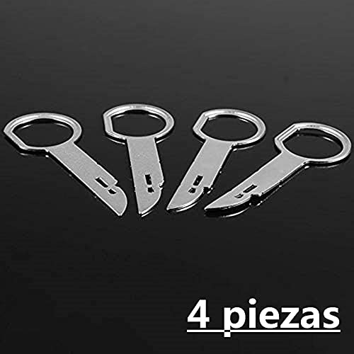 Voarge 4 Piezas Herramienta de extracción de Radio de Coche DIN liberación Teclas Clave para Coche/Auto/Automóvil/Car/Cars Disco Unidad Principal Reproductor de CD estéreo Clavijas Universal