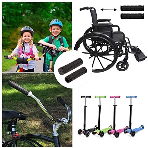 Voarge Puños Manillar Bicicleta, 2pcs Bike Mountain Bike Grips Goma Suave Antideslizante Handlebar Grip, Puños Bicicleta Montaña Silicona Puños Manillar para Accesorios de Bicicleta (Negro)