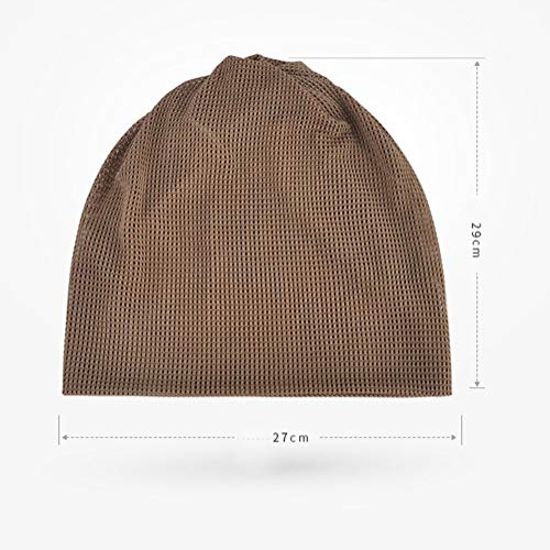 Vobony Gorro Slouch Beanie Mujer De Tela Elástica Gorro de Algodón Tejido de Punto Respirable Color Sólido Sombrero Malla Casual para Quimioterapia Pérdida de Ccabello