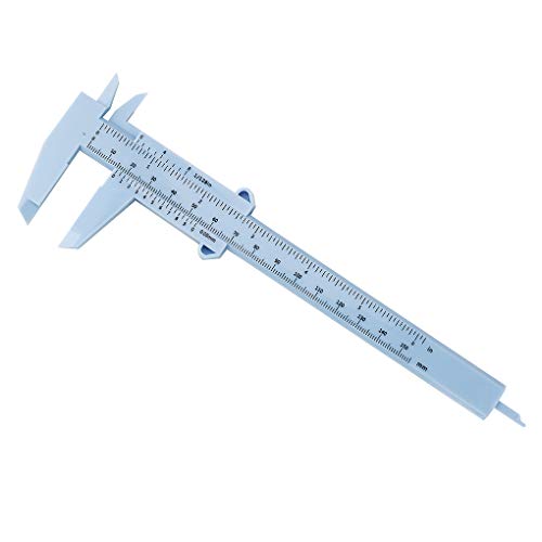 Vokmon Pie de Rey 150mm de plástico Deslizante pie de Rey plástico Deslizamiento de la Regla portátil Regla Medida portátil para Trabajar la Madera Trabajo del Metal, Negro