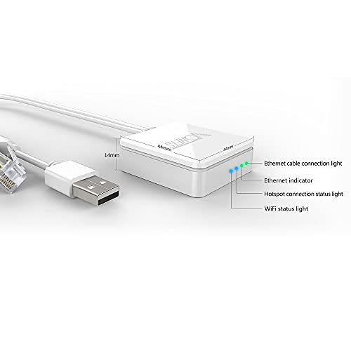 VONETS 2.4GHz Mini Router WiFi Punto de Acceso portátil Puente WiFi Repetidor Inalámbrico Ethernet a WiFi Adaptador Amplificador WAN LAN 2 Puertos RJ45 DC/USB para Impresora IP de Hotel VAR11N-300