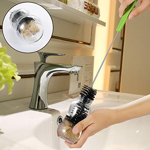Wanap Cepillo para Botellas, Juego de cepillos de Limpieza duraderos de usos múltiples, sin BPA, Largos y Flexibles para Botellas, pajitas, Tubos, decantadores, etc, 6 Piezas