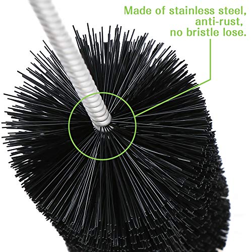 Wanap Cepillo para Botellas, Juego de cepillos de Limpieza duraderos de usos múltiples, sin BPA, Largos y Flexibles para Botellas, pajitas, Tubos, decantadores, etc, 6 Piezas