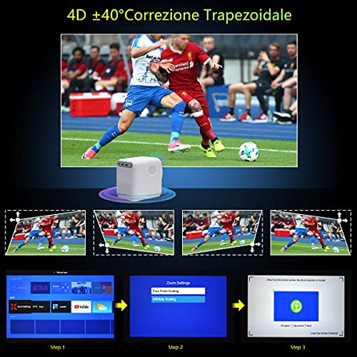 WANBO T2 MAX Mini proyector portátil WiFi Bluetooth, 720P, proyector de cine en casa, corrección lektronica, altavoz dual, proyector LED compatible con móvil,4k nativo,regalos tecnologicos
