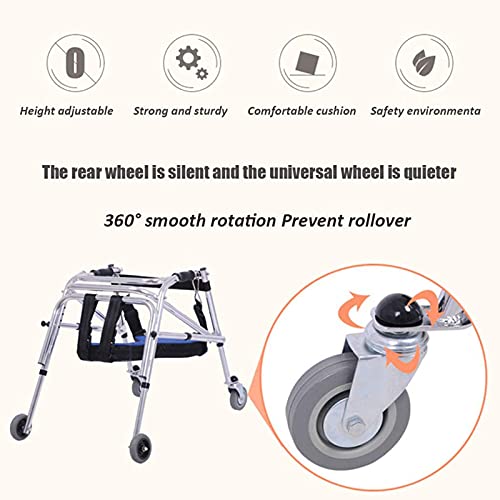 WANGXNCase Andador para Ancianos 4 Ruedas,Andador para niños con parálisis Cerebral, Andador Ligero Andador de Movilidad con 6 Ruedas y Equipo de Movilidad para el Asiento