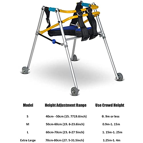 WANGXNCase Andador para Niños con Discapacidad,Ayuda De Movilidad Progresiva Andador Vertical para Niños con Parálisis Cerebral, Andador Médico De Servicio Pesado con Asiento Y Reposabrazos