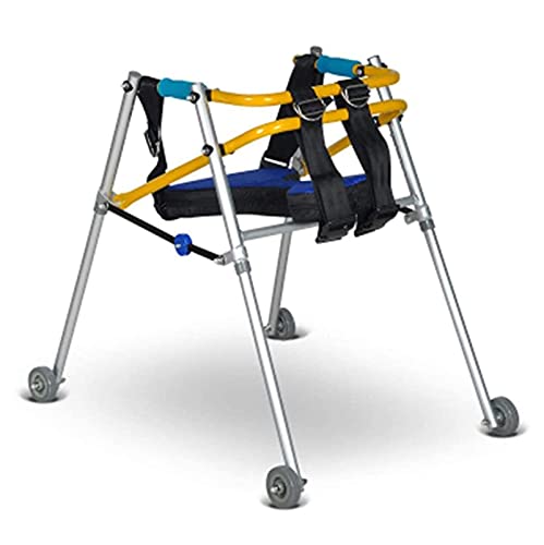 WANGXNCase Andador para Niños con Discapacidad,Ayuda De Movilidad Progresiva Andador Vertical para Niños con Parálisis Cerebral, Andador Médico De Servicio Pesado con Asiento Y Reposabrazos