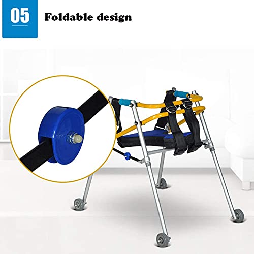 WANGXNCase Andador para Niños con Discapacidad,Ayuda De Movilidad Progresiva Andador Vertical para Niños con Parálisis Cerebral, Andador Médico De Servicio Pesado con Asiento Y Reposabrazos