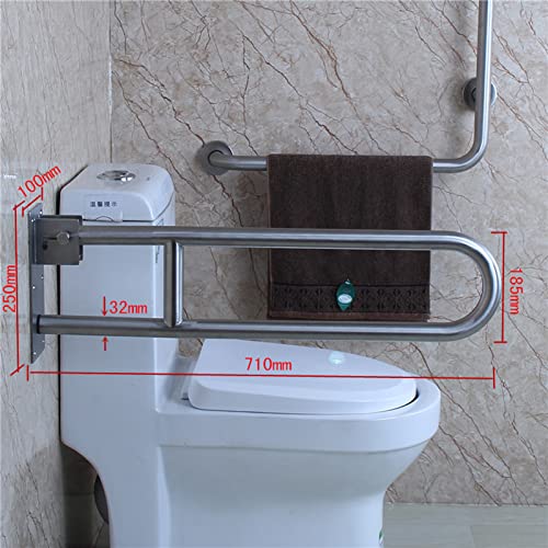 WANGXNCase Suministros para hoteles Resbalón Plegable de Soporte del Mango del Carril, en Forma de U del Carril de baño WC Caja apoyabrazos, Levante la manija de Ancianos niños discapacitados Soporte