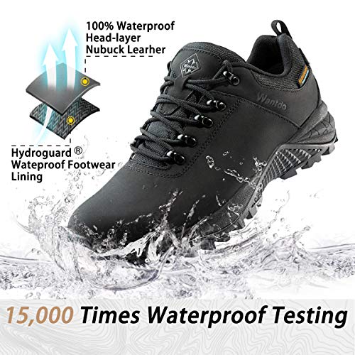 Wantdo Botas de Senderismo Impermeables para Hombre al Aire Libre Zapatillas de Moda Casual Ligero Zapatos de Nieve Transpirable Running Trekking Multideporte Negro 2020 44 EU