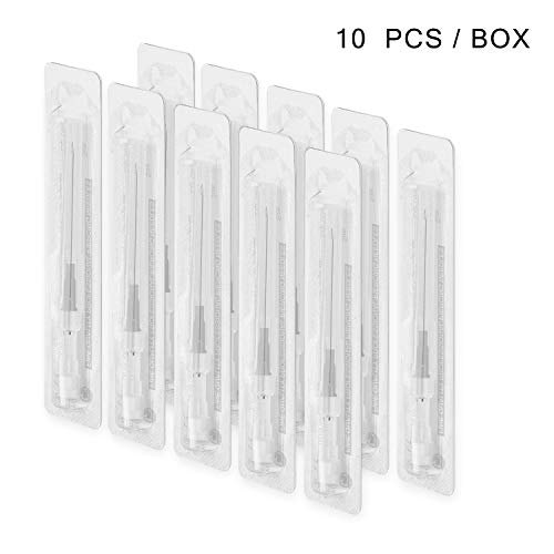 WARRIOR Agujas de Piercing estériles Aguja de Punción del Catéter Herramientas Acero quirúrgico para nariz Oído Labios Lengua del ombligo (10 piezas/caja, gris 16G 1,75 mm)