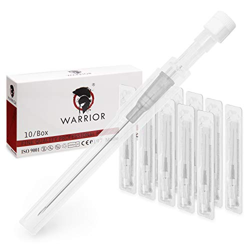 WARRIOR Agujas de Piercing estériles Aguja de Punción del Catéter Herramientas Acero quirúrgico para nariz Oído Labios Lengua del ombligo (10 piezas/caja, gris 16G 1,75 mm)