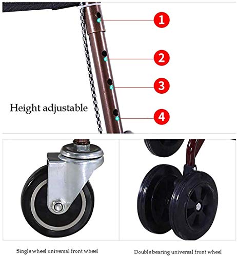 Water cup Carrito De Compras Portátil Carrito Pequeño Hombre Viejo Paso A Paso El Jinete Puede Sentarse con Apoyabrazos Económico Simple Anciano Portátil Engrosamiento Descanso CAM