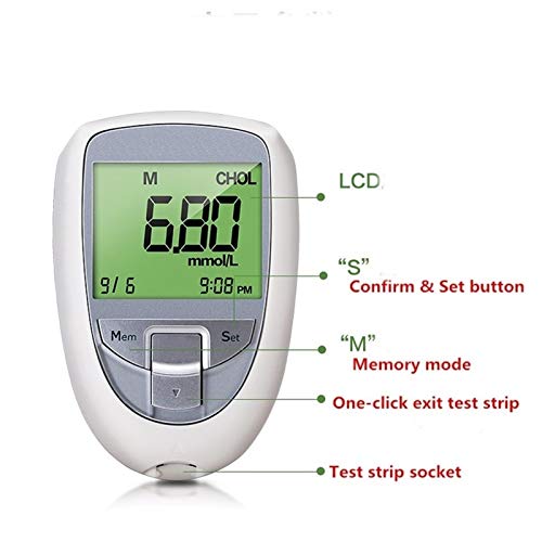 WCCCY Prueba Casera Fácil de Usar 3 en 1 Tester de colesterol Uric Acid and Diabetes Home Tester con Tiras de Prueba (Color : Blood Glucose Test Strips 25PCS)