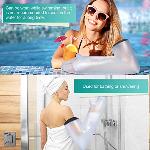 Wchiuoe Protector de Escayola Impermeable, Funda Impermeable para Brazo para Adultos para Ducha y Baño, Hermético y Reutilizable, Yeso Protector y Vendajes para Heridas Secos