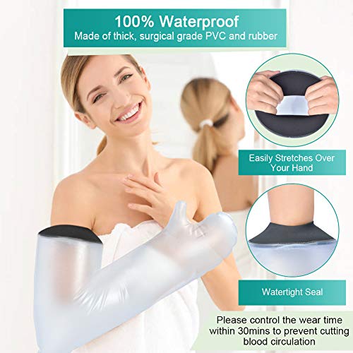 Wchiuoe Protector de Escayola Impermeable, Funda Impermeable para Brazo para Adultos para Ducha y Baño, Hermético y Reutilizable, Yeso Protector y Vendajes para Heridas Secos