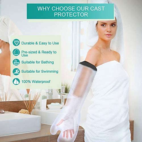 Wchiuoe Protector de Escayola Impermeable, Funda Impermeable para Brazo para Adultos para Ducha y Baño, Hermético y Reutilizable, Yeso Protector y Vendajes para Heridas Secos