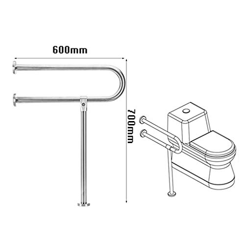 WENBING Handicap pasamanos de baño, WC Caja Bares Duchas de Handicap, rieles de Acero Inoxidable Barra de sujeción para minusválidos Baño de Ancianos pasamanos, para Montaje en Pared Soporte de Suelo
