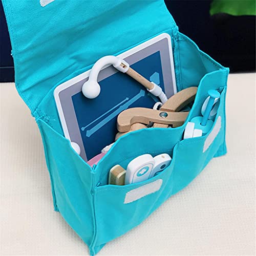 Werstand 17 Piezas Doctor'S Case Juguete De Juego De rol Médico Juego De rol para Niños Kit Médico De Madera para Niños Juguete Médico De Madera con Estetoscopio Otoscopio Y Espejo Dental Appealing