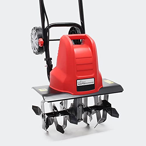 WilTec Motocultor eléctrico para jardín 1500W 400rpm Motoazada Rotavator Jardinería Huerto Cultivar Escarar