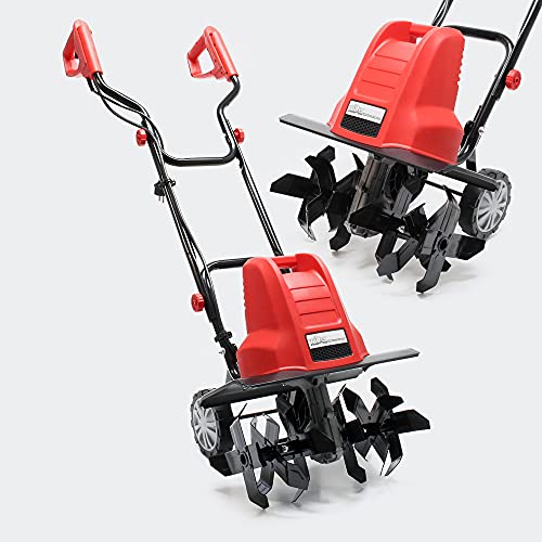 WilTec Motocultor eléctrico para jardín 1500W 400rpm Motoazada Rotavator Jardinería Huerto Cultivar Escarar