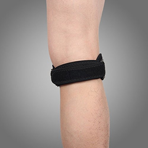 WINOMO 2pcs rodilla correa rótula tendón banda rodilla rodillera cojines apoyo deportivo (negro)