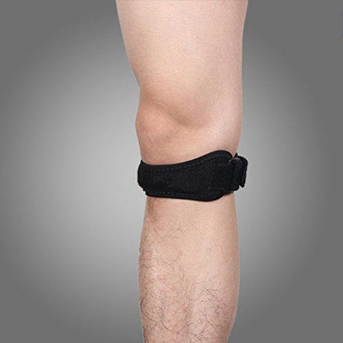 WINOMO 2pcs rodilla correa rótula tendón banda rodilla rodillera cojines apoyo deportivo (negro)