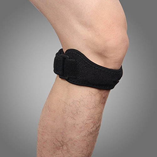 WINOMO 2pcs rodilla correa rótula tendón banda rodilla rodillera cojines apoyo deportivo (negro)