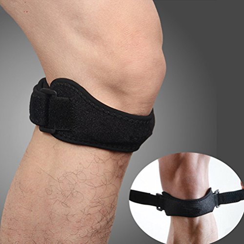 WINOMO 2pcs rodilla correa rótula tendón banda rodilla rodillera cojines apoyo deportivo (negro)