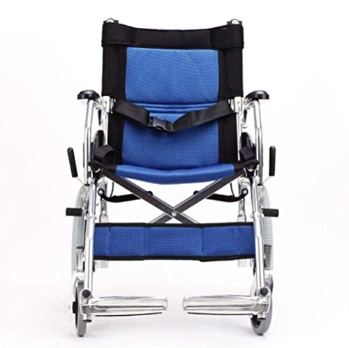 WLG Silla de Ruedas Plegable Ligera, conducción médica, Carro portátil para Ancianos, Silla de Ruedas de Aluminio pa