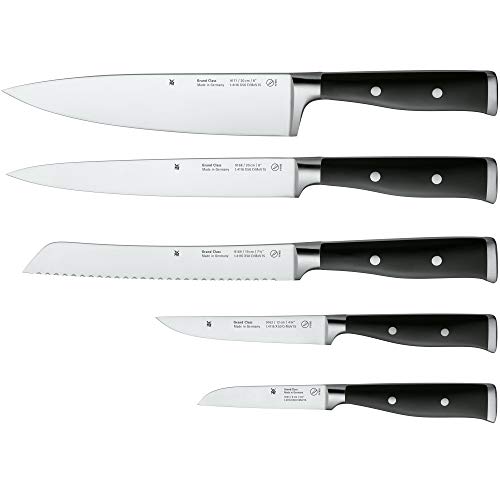 WMF Grand Class Juego 5 Cuchillos de Cocina, Acero Inoxidable, Negro, 5-Teilig