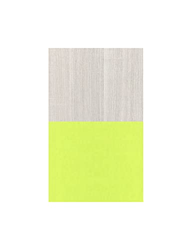 Woody - Litera funcional de diseño, con tercera cama extraíble y elevable, 80 x 190 cm. Escalera de contención incluida. Color blanco efecto madera y verde lima.
