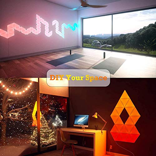 WYFX Lámpara de Pared Triangular Moderna RGB, Luces de Pared LED para Interiores, Luces modulares de Empalme cuántico sensibles al Tacto, para Sala de Estar, balcón, Escalera, Porche, Tienda, paq