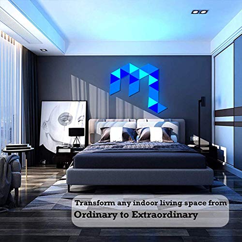 WYFX Lámpara de Pared Triangular Moderna RGB, Luces de Pared LED para Interiores, Luces modulares de Empalme cuántico sensibles al Tacto, para Sala de Estar, balcón, Escalera, Porche, Tienda, paq