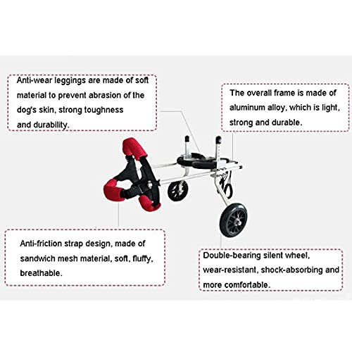 WYZXR Pet Scooter Silla de Ruedas para Perros 2 Ruedas Patas traseras Silla de Ruedas Ajustable para Perros Ancianos Perro Gato Carro eléctrico Carro de rehabilitación de Animales discapacitados para