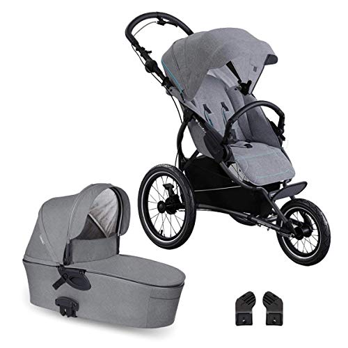 X-lander X-Run Bebe Jogger Silla Running Con 3 Ruedas Neumaticas Silla Cochecito Para Correr Para Cada Terreno Con El Estándar Del Cochecito Para Correr EK2 / AK2.3 14-02: 2012 (Azure Grey)