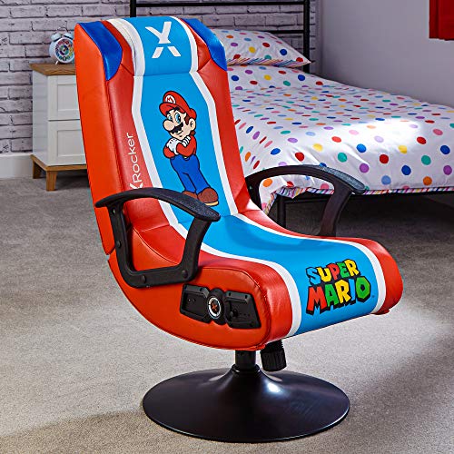 X-Rocker Silla gamig, Cuero sintético, Rojo, Mediano