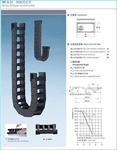XBaofu 1pc Nylon Reforzado 35x100 Drag Chain Bridge Tipo de Ingeniería de Nylon Cable de Remolque Tanques Cadena Cadena Protección portacables (Color : R300, tamaño : 35x100 mm)