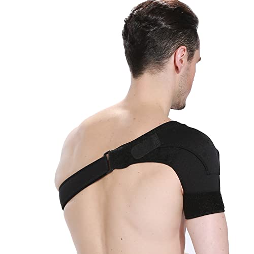 XER Soporte de hombro de compresión para hombres y mujeres, hombro derecho e izquierdo con almohadilla de presión para puño rotador roto, articulación de CA dislocada, esguince, tendinitis L