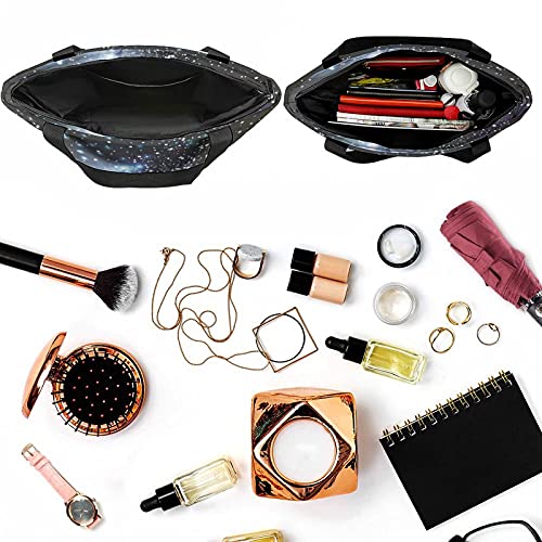 Xingruyun Bolsos De Mujer Menisco Brillante Bolsos De Mano Impresión Bolsos Bandolera Gran Capacidad Bolso De Hombro 28.5x18x32.5cm