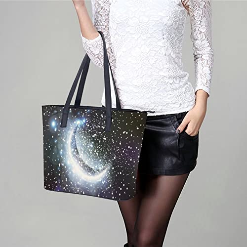 Xingruyun Bolsos De Mujer Menisco Brillante Bolsos De Mano Impresión Bolsos Bandolera Gran Capacidad Bolso De Hombro 34x29x14cm