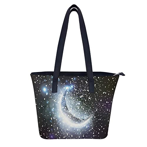 Xingruyun Bolsos De Mujer Menisco Brillante Bolsos De Mano Impresión Bolsos Bandolera Gran Capacidad Bolso De Hombro 34x29x14cm