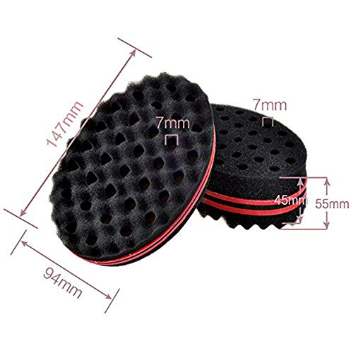 Xinlie Cepillo de Esponja Magic Curl Magic Peluquería Pelo Cepillo Esponja Bobina Esponja Rizador Hair Sponge Brush Twists Dread Afro Coils Hair Curl Brush para Giros, Rizos en Cabello Afro (2PCS)
