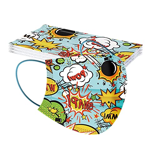 Xmansky 50 Piezas Mascarillas Niños, 4-12 años, Colores para Mascarillas Infantiles en 2021, 3 Capas, Amigables con la Piel, Cómodas, Transpirables.