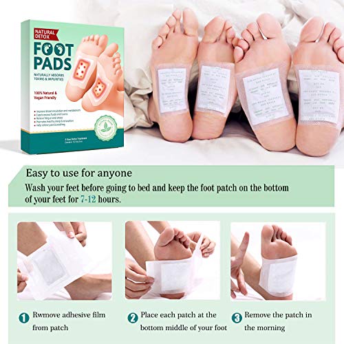 Xnuoyo 2 Pack/20 Pcs Parches Detox para Pies Parches para Pies Naturales Parches Para Los Pies Cuidado Se Utiliza para Eliminar Toxinas del Cuerpo, Aliviar el Estrés y Mejorar el Sueño.