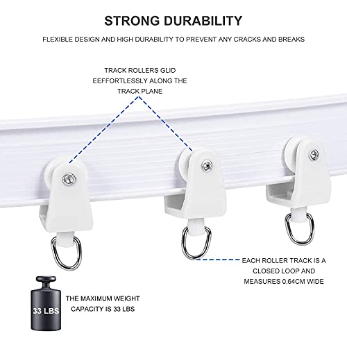 Xnuoyo Riel de Plástico Flexible para Cortina, Pista Flexible De Cortina De Techo, Riel Flexible para Cortina con Pista Sistema para Cortinas, RV, Separador de Ambientes