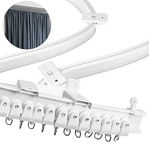 Xnuoyo Riel de Plástico Flexible para Cortina, Pista Flexible De Cortina De Techo, Riel Flexible para Cortina con Pista Sistema para Cortinas, RV, Separador de Ambientes