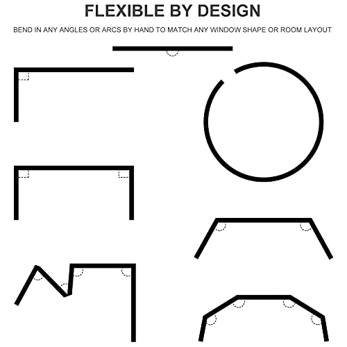 Xnuoyo Riel de Plástico Flexible para Cortina, Pista Flexible De Cortina De Techo, Riel Flexible para Cortina con Pista Sistema para Cortinas, RV, Separador de Ambientes